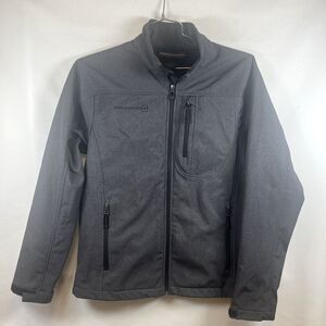 Free Country Men's Softshell Jacket Full Zip Lined All-Weather Gray Size S